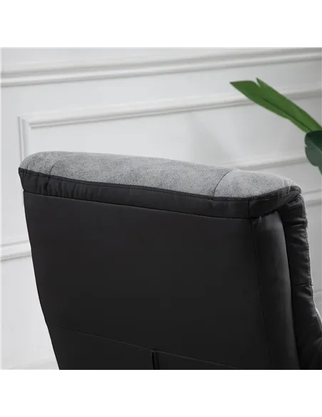 HOMCOM Fabric Recliner Sofa Armchair with footstool Swivel Sofa Grey