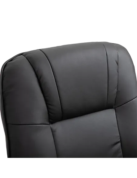 HOMCOM Reclining Swivel Chair, with Footrest - Black