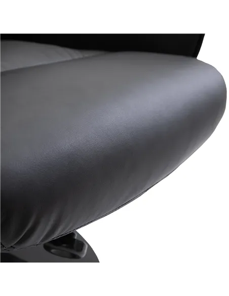 HOMCOM Swivel Recliner Chair with Footstool, PU Leather Armchair and Ottoman with High Back and Round Base for Living Room, Blac