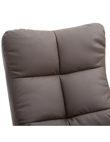 HOMCOM Recliner Armchair, Swivel Reclining Chair With Ottoman, Swivel Faux Leather Chair with Wooden Base and Storage Footstool 