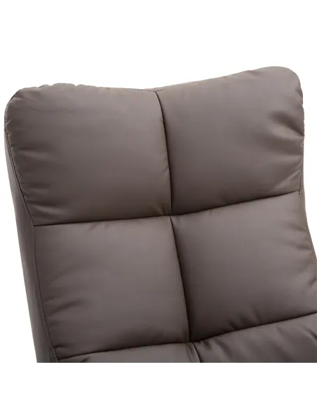 HOMCOM Recliner Armchair, Swivel Reclining Chair With Ottoman, Swivel Faux Leather Chair with Wooden Base and Storage Footstool 