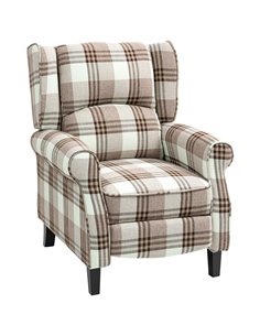 HOMCOM 160° Reclining Armchair, with Footrest - Brown
