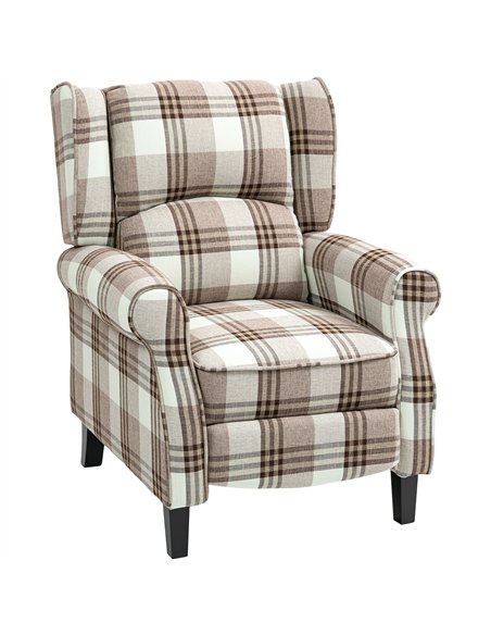 HOMCOM 160° Reclining Armchair, with Footrest - Brown