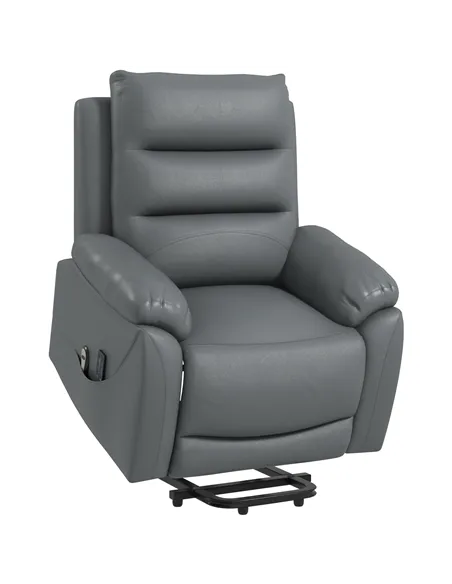 HOMCOM Electric Riser and Recliner for Elderly with 8 Vibration Massage, PU Leather Power Lift Recliner Chair for Living Room wi