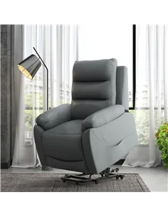 HOMCOM Electric Riser and Recliner for Elderly with 8 Vibration Massage, PU Leather Power Lift Recliner Chair for Living Room wi 2