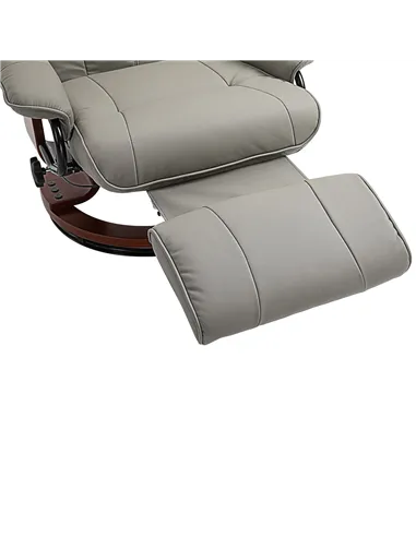HOMCOM Reclining Swivel Chair, with Footrest - Grey