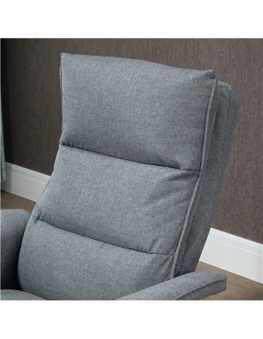 HOMCOM Swivel Recliner Chair and Footstool, Upholstered Massage Recliner Armchair with Remote Control, Timer and Steel Base, Gre