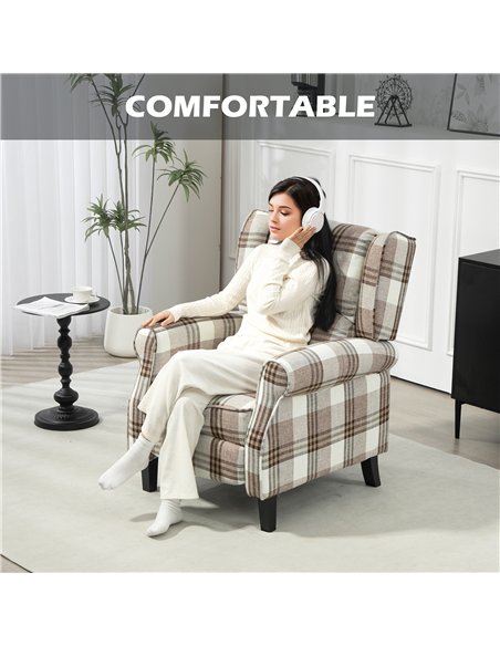 HOMCOM 160° Reclining Armchair, with Footrest - Brown