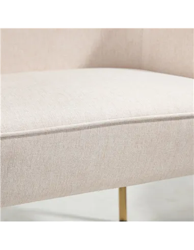 HOMCOM Fabric Accent Chair, Modern Armchair with Metal Legs for Living Room, Bedroom, Home Office, Cream