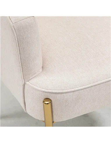 HOMCOM Fabric Accent Chair, Modern Armchair with Metal Legs for Living Room, Bedroom, Home Office, Cream