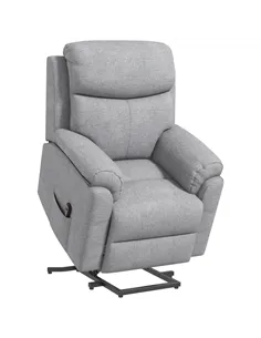 HOMCOM Power Lift Recliner Chair, Electric Lift Chair for Elderly, Overstuffed Linen Fabric Riser and Reclining Armchair with Re