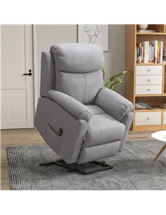 HOMCOM Power Lift Recliner Chair, Electric Lift Chair for Elderly, Overstuffed Linen Fabric Riser and Reclining Armchair with Re 2