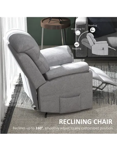 HOMCOM Power Lift Recliner Chair, Electric Lift Chair for Elderly, Overstuffed Linen Fabric Riser and Reclining Armchair with Re