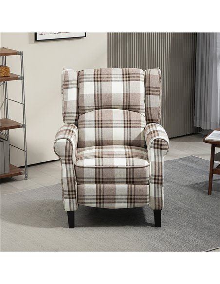 HOMCOM 160° Reclining Armchair, with Footrest - Brown