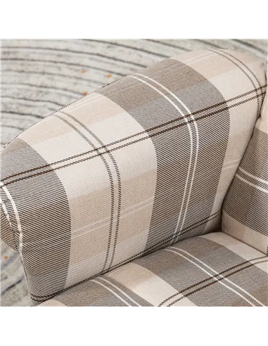 HOMCOM Linen Swivel Recliner Chair with Footstool, Wooden Base and Storage for Living Room, Multicolour