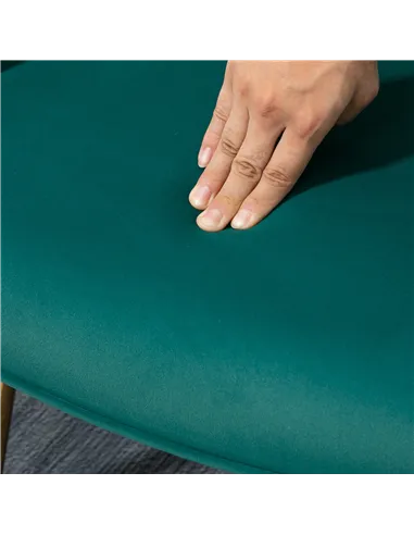 HOMCOM Modern Armchair with Footstool, Upholstered Accent Chair with Ottoman, Steel Legs, Velvet Wingback Chair for Living Room,