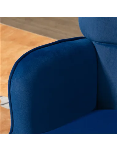 HOMCOM Modern Armchair with Footstool, Upholstered Accent Chair with Ottoman, Steel Legs, Velvet Wingback Chair for Living Room,