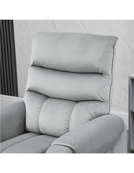 HOMCOM Vibration Massage Rise and Recliner Chair, Electric Power Lift Recliner with Remote Control and Side Pockets, Grey