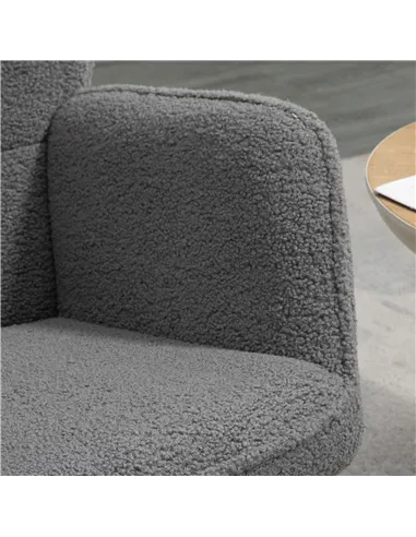 HOMCOM Berber Fleece Nursery Glider Rocker for Nursing, Wingback Rocking Chair for Living Room, Dark Grey