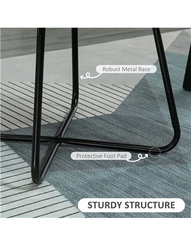 HOMCOM Modern Arm Chair Upholstered Accent Chair with Metal Base for Living Room Grey