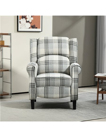 HOMCOM 160° Reclining Armchair, with Footrest - Grey
