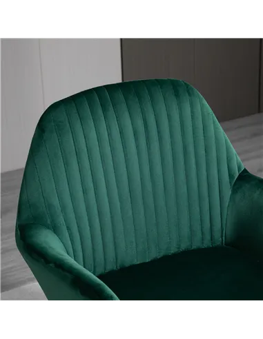 HOMCOM Modern Arm Chair Upholstered Accent Chair with Metal Base for Living Room Green