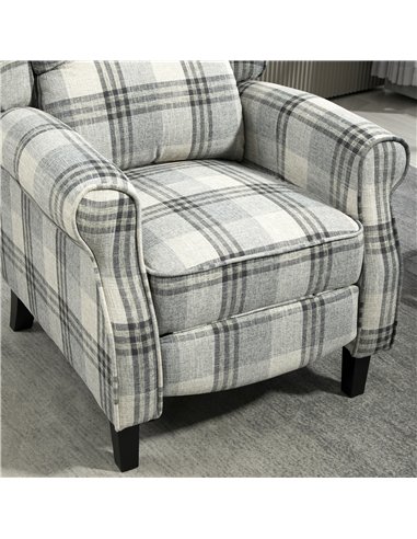 HOMCOM 160° Reclining Armchair, with Footrest - Grey