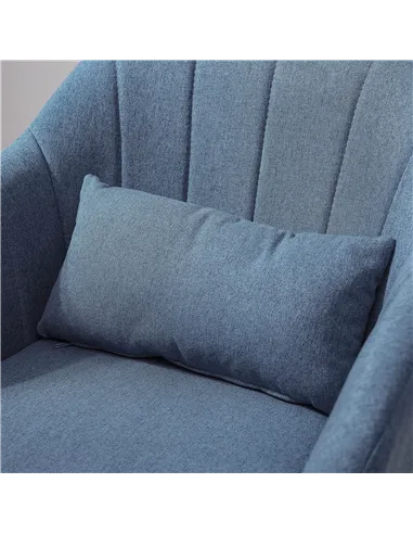 HOMCOM Swivel Linen Fabric Accent Chair for Living Room Contemporary Vanity Armchair with Adjustable Height Thick Cushion Lumbar