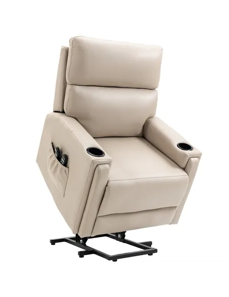 HOMCOM Electric Riser and Recliner Chair, with Massage and Heat - Beige