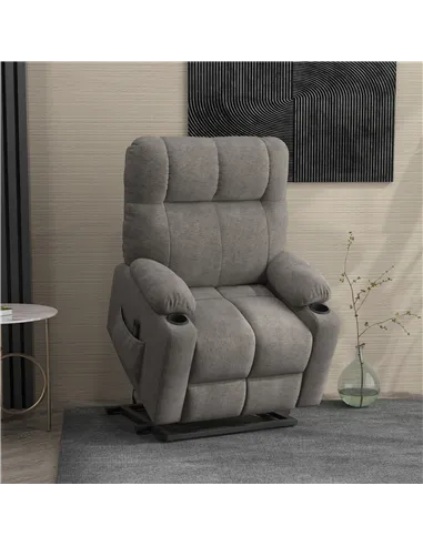 HOMCOM Electric Riser and Recliner Chair for Elderly, Power Lift Recliner Chair with Remote Control, Grey