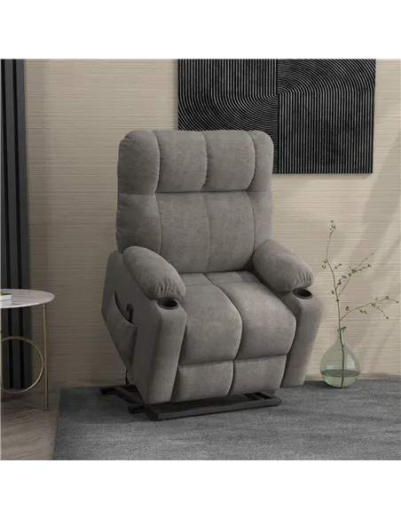 HOMCOM Electric Riser and Recliner Chair for Elderly, Power Lift Recliner Chair with Remote Control, Grey