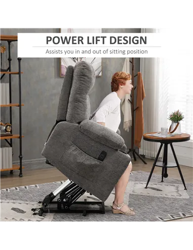 HOMCOM Electric Riser and Recliner Chair for Elderly, Power Lift Recliner Chair with Remote Control, Grey