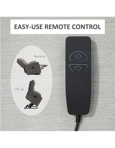 HOMCOM Electric Riser and Recliner Chair for Elderly, Power Lift Recliner Chair with Remote Control, Grey