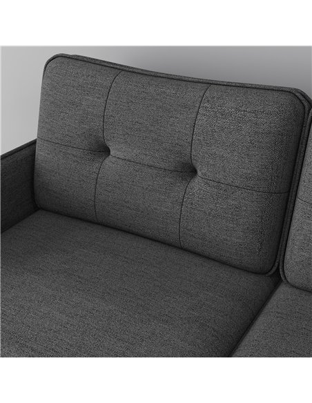 HOMCOM Modern Two Seater Sofa, Button Tufted Loveseat with Cushions and Steel Legs for Living Room, Guest Room, Dark Grey