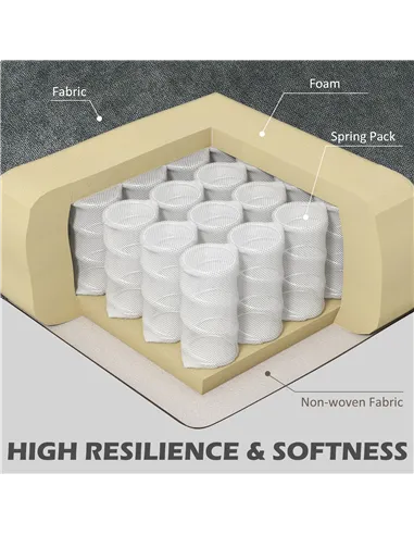 HOMCOM Upholstered Accent Chair with Rolled Arms and Wood Legs, Armchair for Living Room Bedroom, Grey