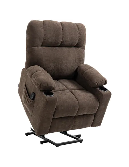 HOMCOM Electric Riser and Recliner Chair for Elderly, Power Lift Recliner Chair with Remote Control, Dark Brown