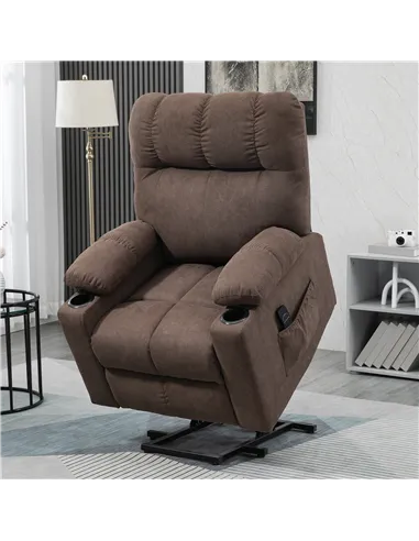 HOMCOM Electric Riser and Recliner Chair for Elderly, Power Lift Recliner Chair with Remote Control, Dark Brown