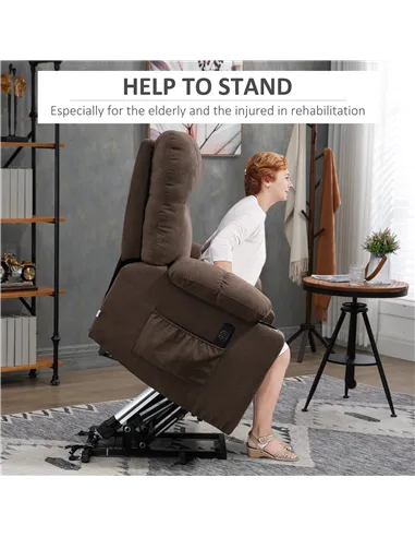 HOMCOM Electric Riser and Recliner Chair for Elderly, Power Lift Recliner Chair with Remote Control, Dark Brown