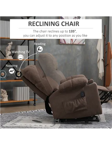 HOMCOM Electric Riser and Recliner Chair for Elderly, Power Lift Recliner Chair with Remote Control, Dark Brown