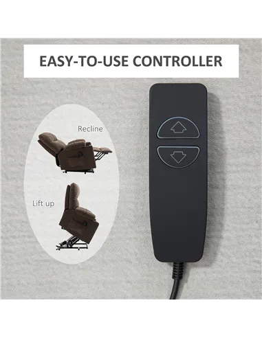 HOMCOM Electric Riser and Recliner Chair for Elderly, Power Lift Recliner Chair with Remote Control, Dark Brown