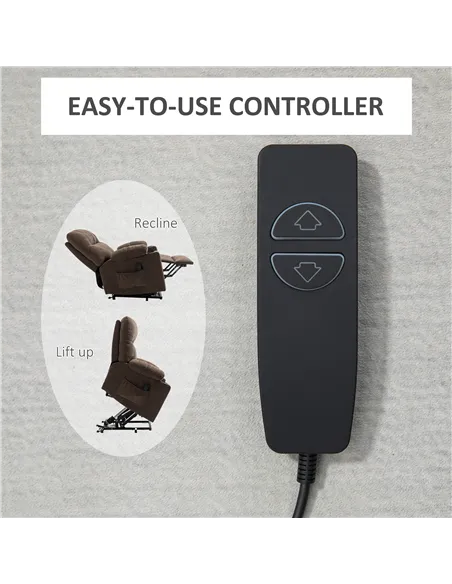 HOMCOM Electric Riser and Recliner Chair for Elderly, Power Lift Recliner Chair with Remote Control, Dark Brown