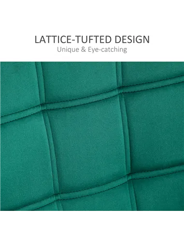 HOMCOM Accent Chair, Arm Chair with Wide Arms, Slanted Back, Thick Padding and Rubber Wooden Legs for Living Room, Green