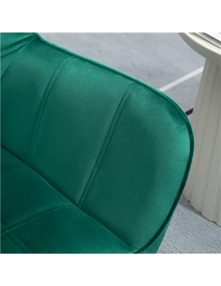 HOMCOM Accent Chair, Arm Chair with Wide Arms, Slanted Back, Thick Padding and Rubber Wooden Legs for Living Room, Green
