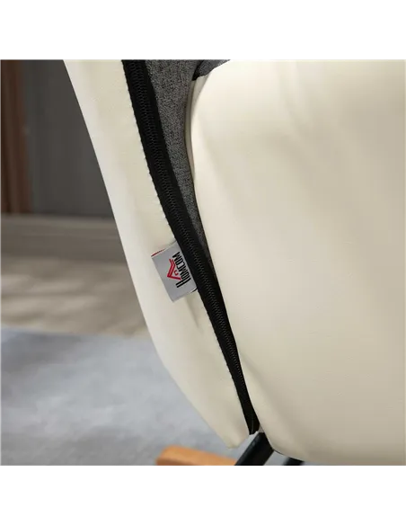 HOMCOM Rocking Chair for Nursery, Upholstered Wingback Armchair, Grey 839-489V70GY