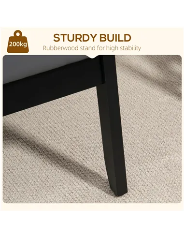 HOMCOM Accent Chair, PU Leather Armchair, Grey 833-664V72GY