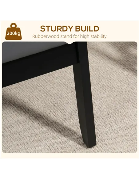 HOMCOM Accent Chair, PU Leather Armchair, Grey 833-664V72GY