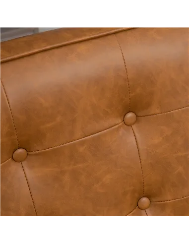 HOMCOM Retro-Style Accent Chair, Armchair with Faux Leather Seat, Brown 833-664V72BN