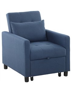 HOMCOM 3-In-1 Chair Bed, Convertible Sleeper Chair with Adjustable Backrest, Pillow and Footrest for Living Room, Blue
