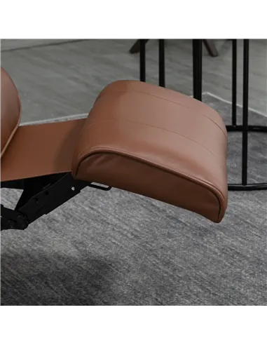 HOMCOM Swivel Recliner, Faux Leather Reclining Chair, Brown 833-621V71BN