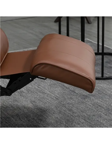 HOMCOM Swivel Recliner, Faux Leather Reclining Chair, Brown 833-621V71BN
